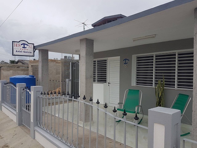 'House front' Casas particulares are an alternative to hotels in Cuba.